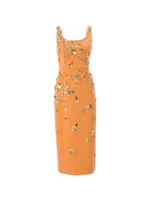 floral embellished midi dress by CAROLINA HERRERA