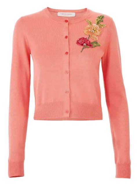 floral-embroidered cardigan by CAROLINA HERRERA