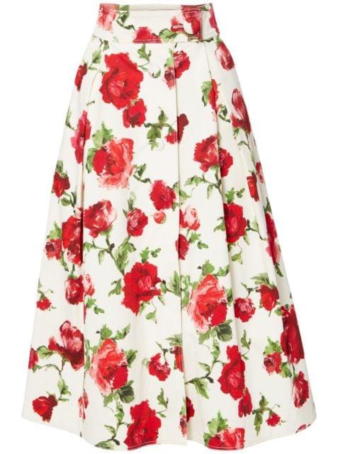 floral-print A-line skirt by CAROLINA HERRERA