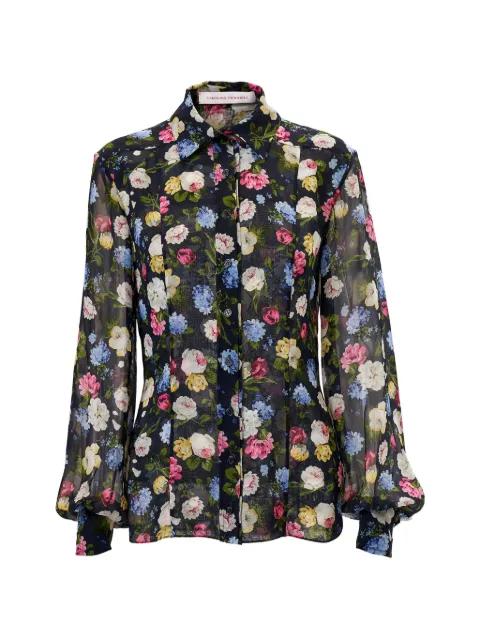 floral-print chiffon shirt by CAROLINA HERRERA