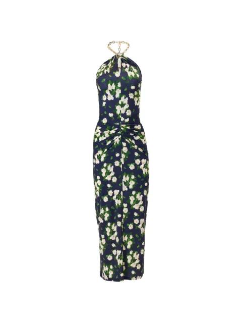 floral-print jersey halterneck dress by CAROLINA HERRERA