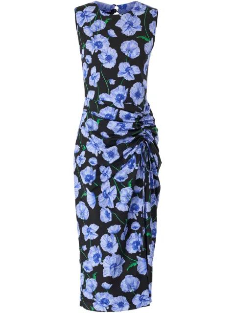 floral-print midi dress by CAROLINA HERRERA