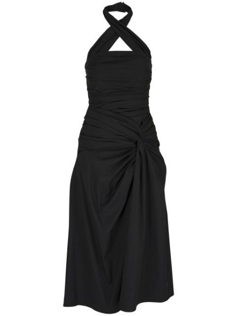 gathered halterneck dress by CAROLINA HERRERA
