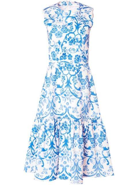 graphic-print sleeveless dress by CAROLINA HERRERA