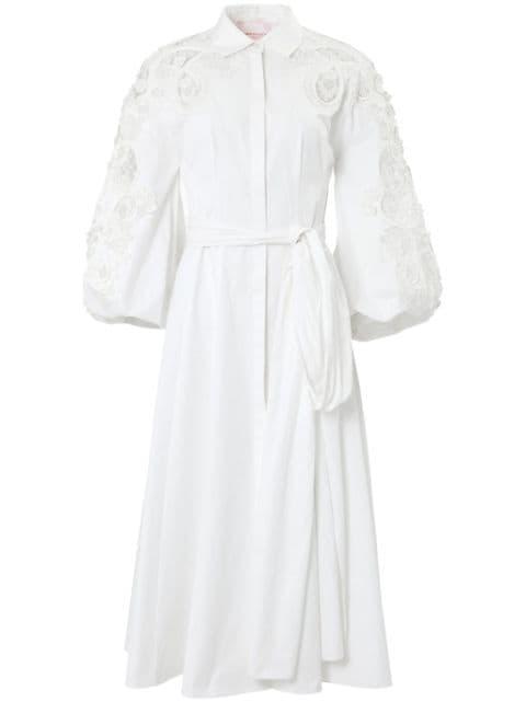 guipure-lace cotton midi dress by CAROLINA HERRERA