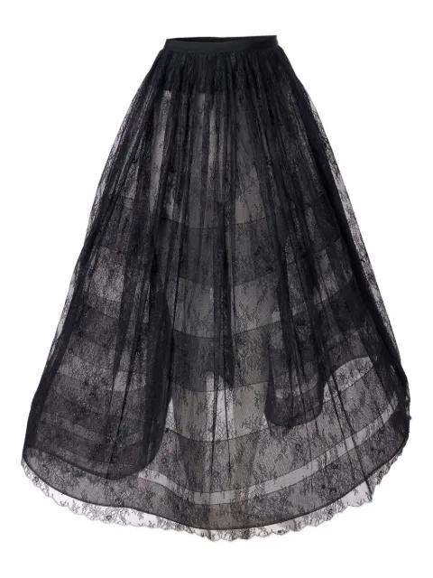 lace-panelled pleated skirt by CAROLINA HERRERA