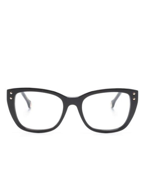logo-lettering square-frame glasses by CAROLINA HERRERA