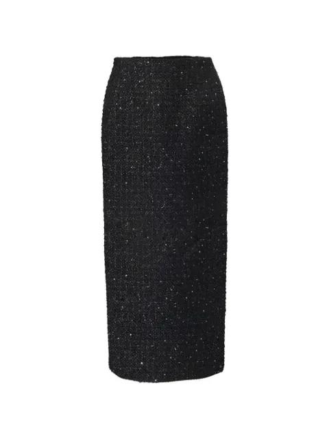 lurex tweed midi skirt by CAROLINA HERRERA