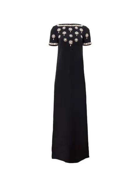 medallion-embroidered gown with bows by CAROLINA HERRERA
