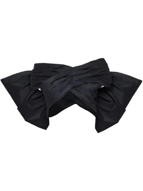 off-shoulder silk cropped top by CAROLINA HERRERA