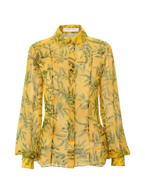 olive branch-print shirt by CAROLINA HERRERA