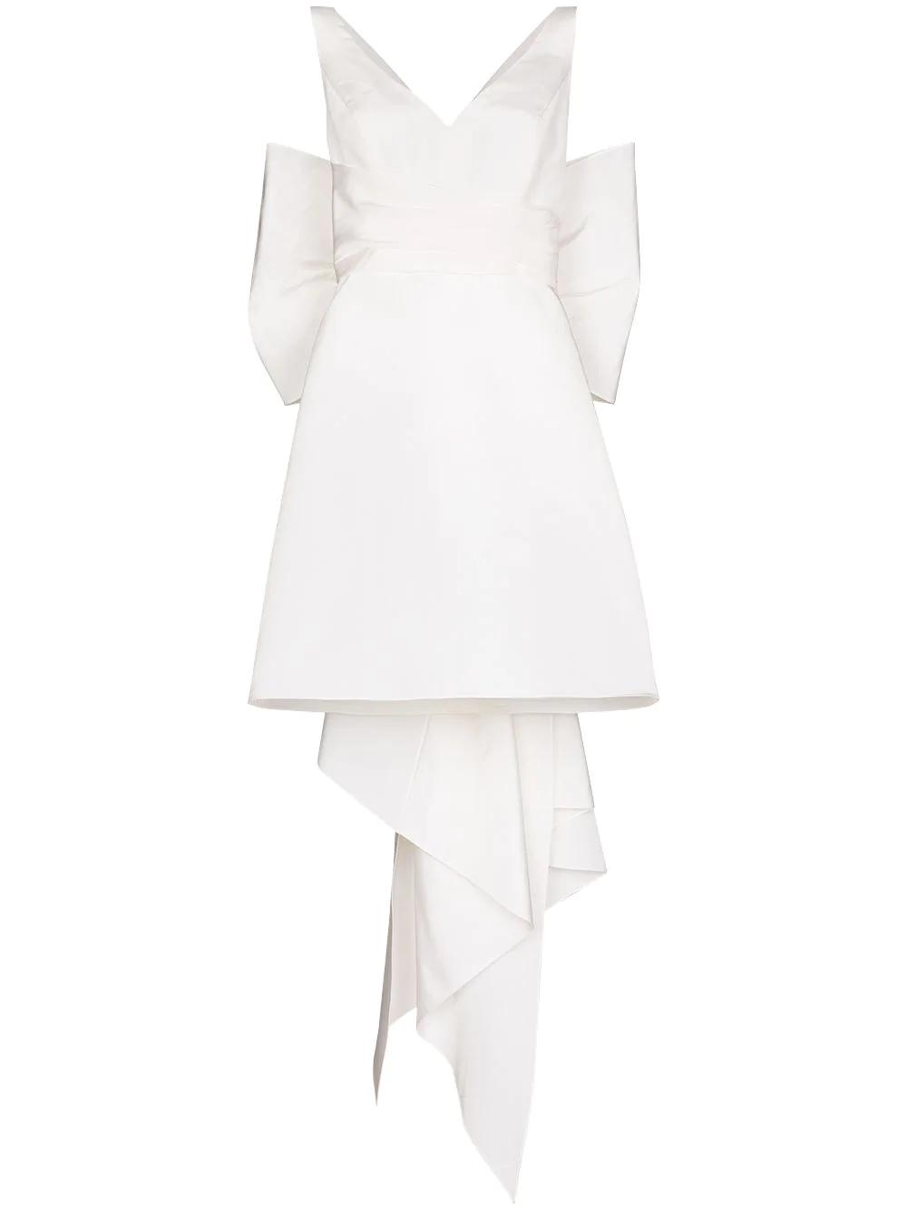 oversize-bow silk mini dress by CAROLINA HERRERA