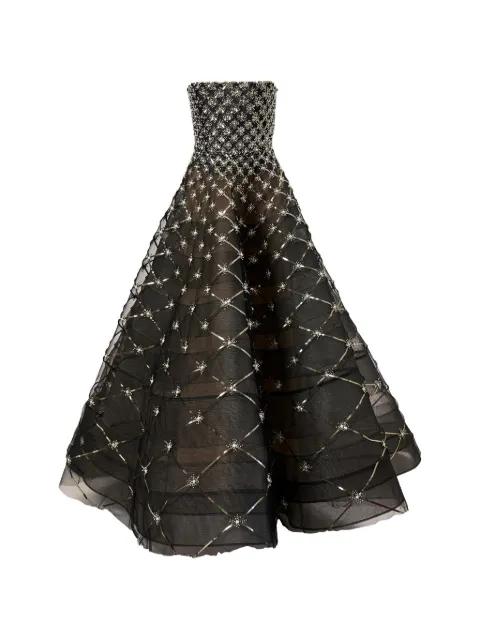 pearl-embroidered strapless gown by CAROLINA HERRERA