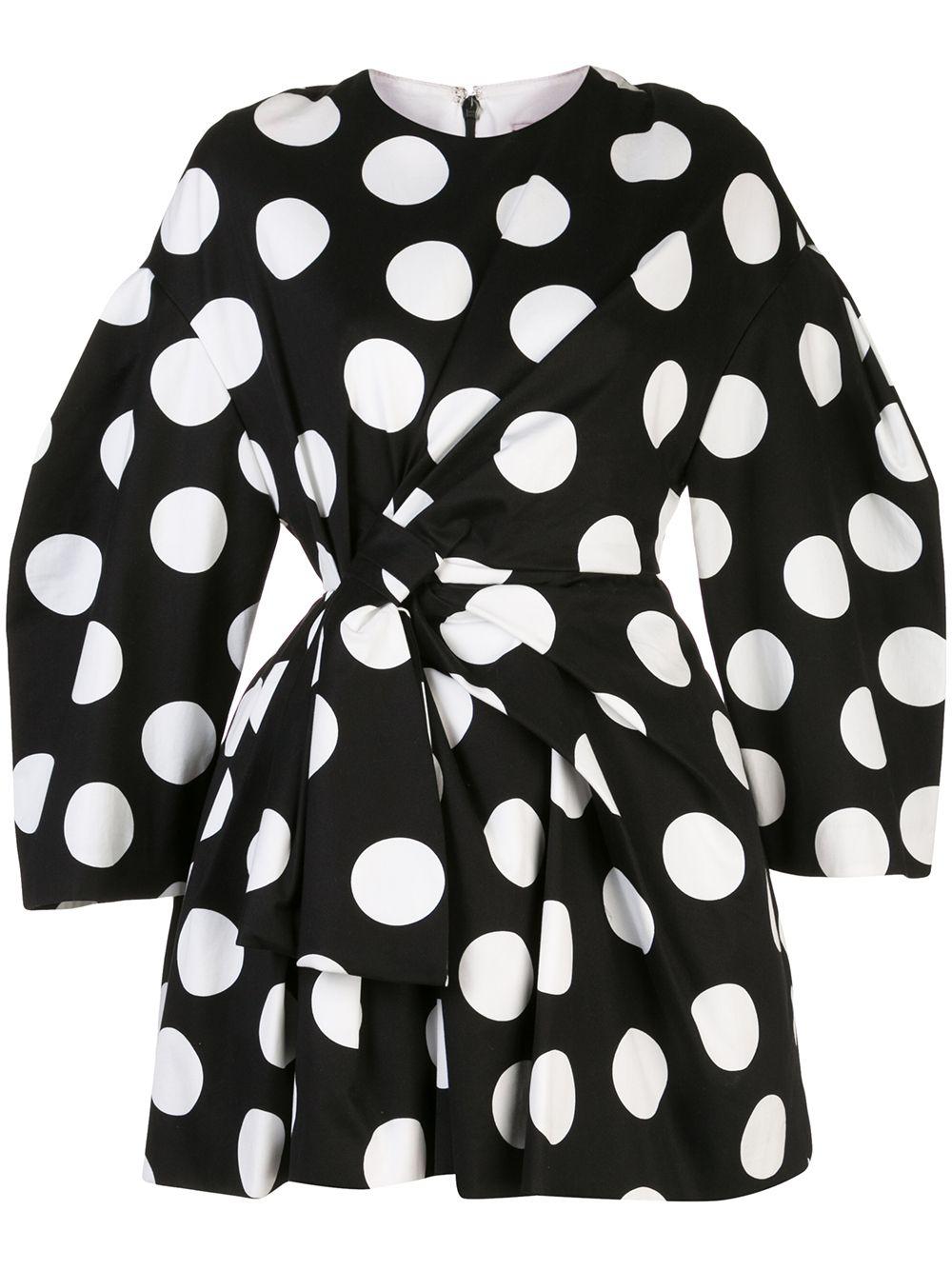 polka dot bow detail dress by CAROLINA HERRERA