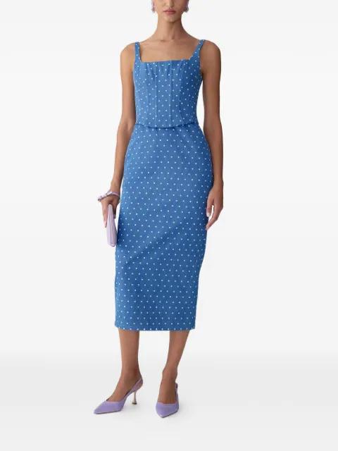 polka-dot corseted pencil dress by CAROLINA HERRERA