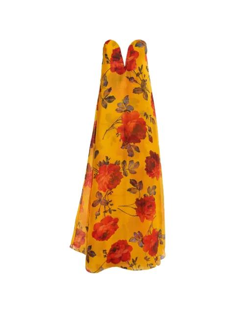 rose-print Organza V-neck gown by CAROLINA HERRERA