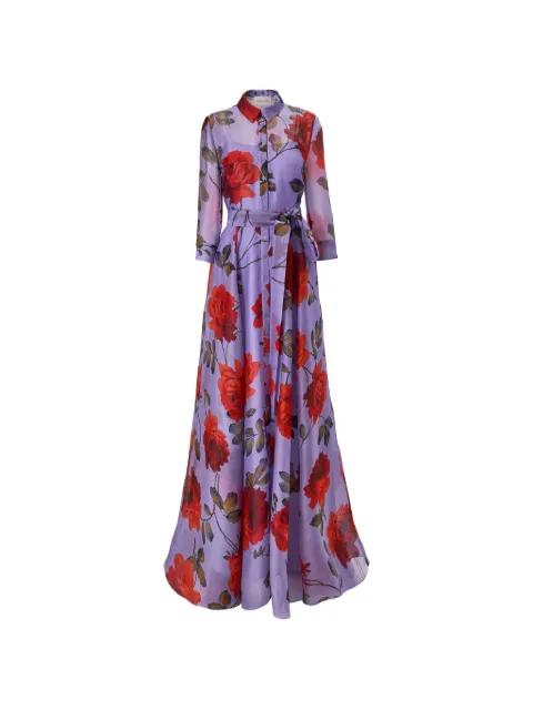 rose-print organza trench gown by CAROLINA HERRERA