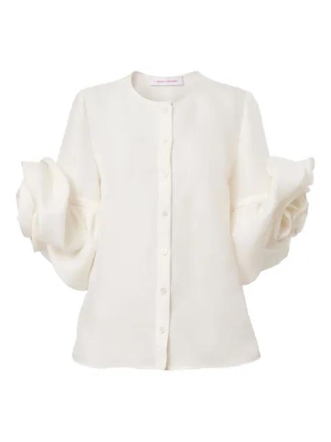 rosette gazar blouse by CAROLINA HERRERA
