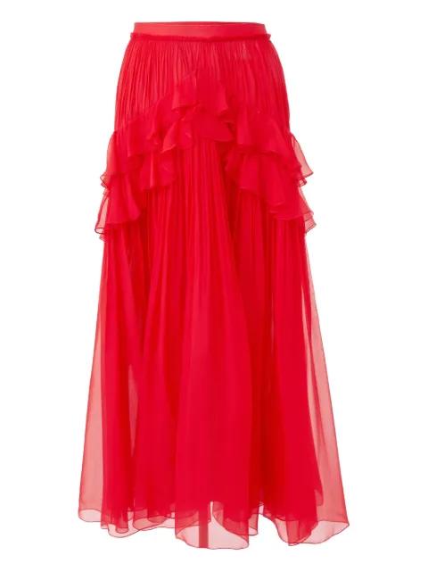 ruffle-detailed midi skirt by CAROLINA HERRERA