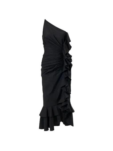 ruffled one-shoulder midi dress by CAROLINA HERRERA