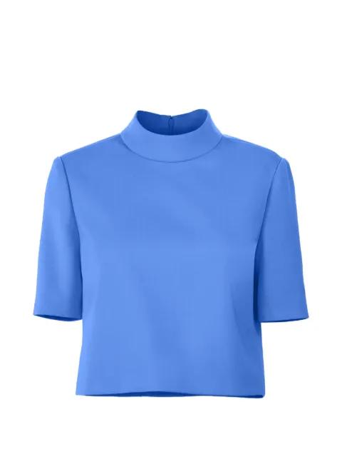 short-sleeve mock neck top by CAROLINA HERRERA
