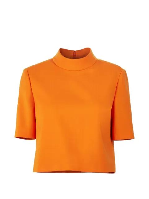 short-sleeve mock neck top by CAROLINA HERRERA
