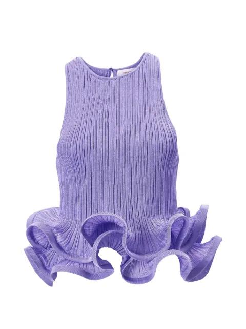 sleeveless top with ruffled hem by CAROLINA HERRERA