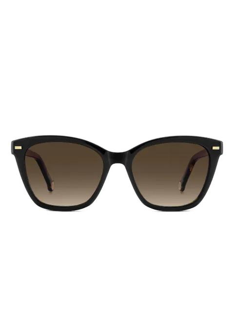 square tortoiseshell glasses by CAROLINA HERRERA