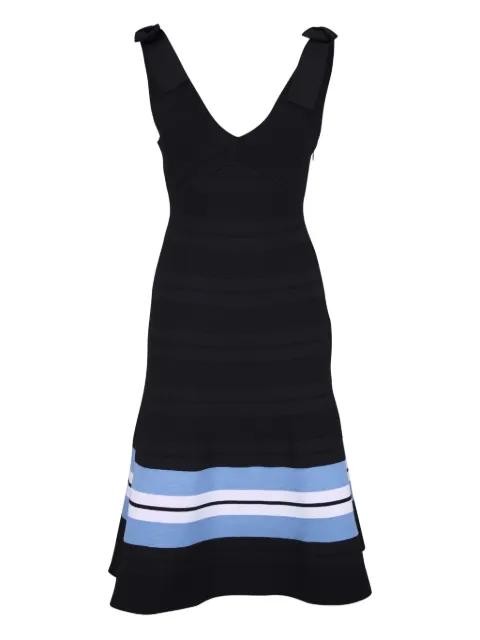 striped V-neck dress by CAROLINA HERRERA