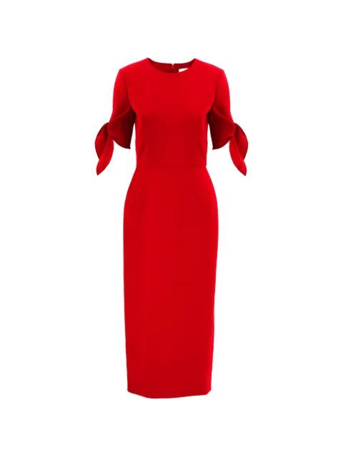 tie-sleeve midi dress by CAROLINA HERRERA