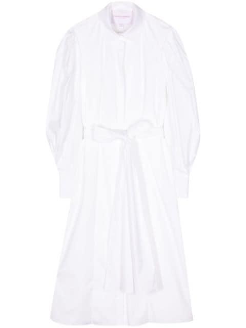 tied-waist cotton shirtdress by CAROLINA HERRERA