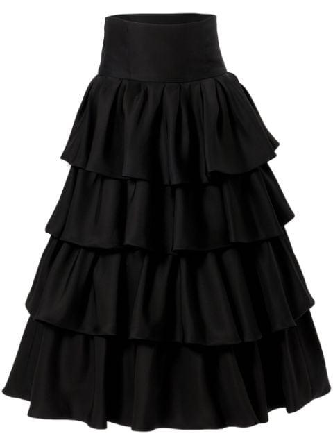 tiered midi skirt by CAROLINA HERRERA