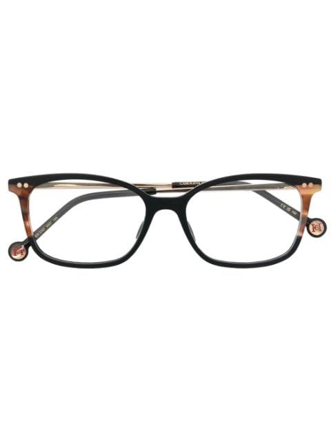 tortoiseshell rectangle-frame glasses by CAROLINA HERRERA