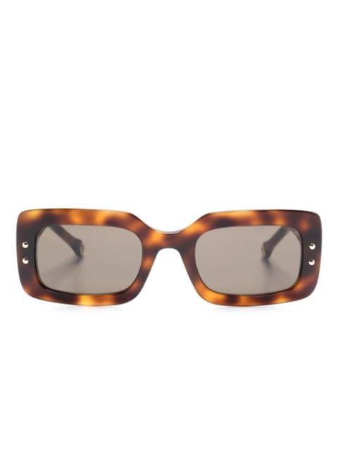tortoiseshell rectangle-frame sunglasses by CAROLINA HERRERA