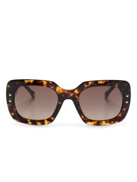 tortoiseshell square-frame sunglasses by CAROLINA HERRERA