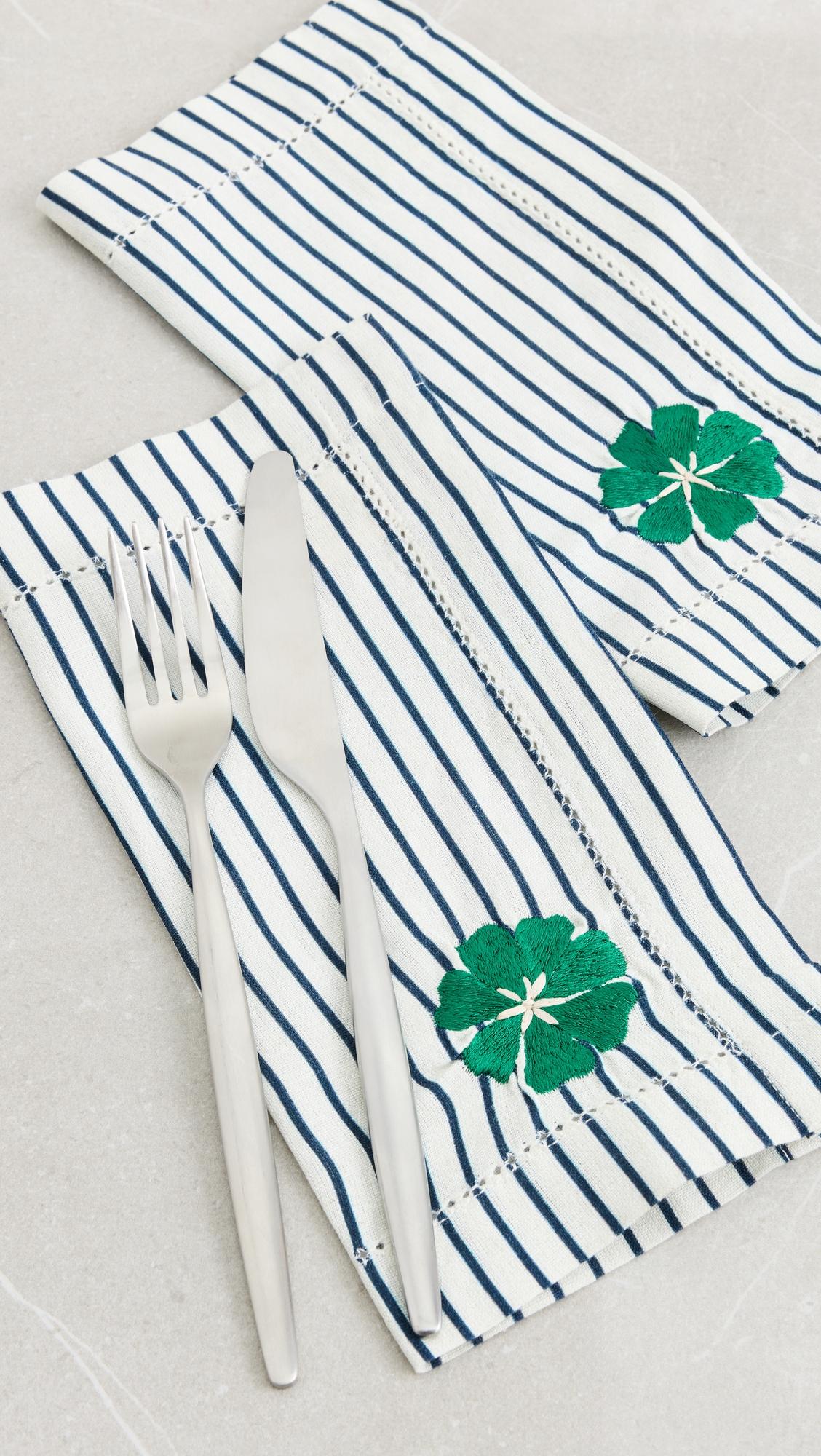 Etched Flower Napkin Set of Two by CAROLINA K