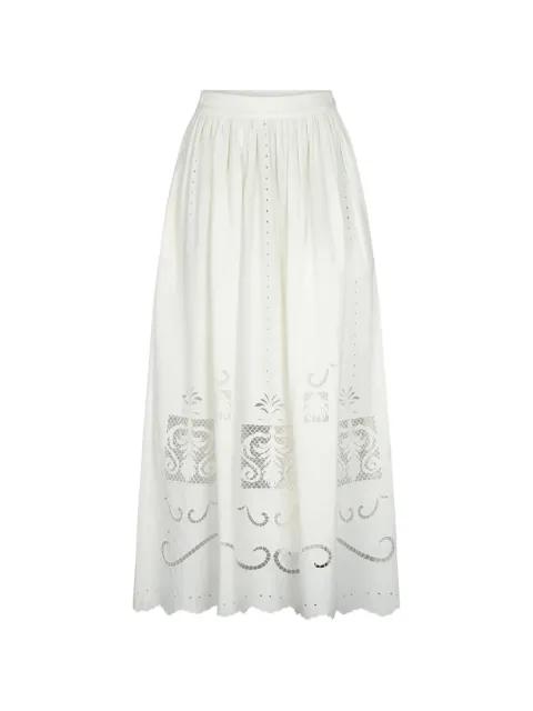 Larissa eyelet-embroidered scalloped skirt by CAROLINA K