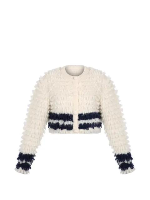 Marjorie striped knitted jacket by CAROLINA K