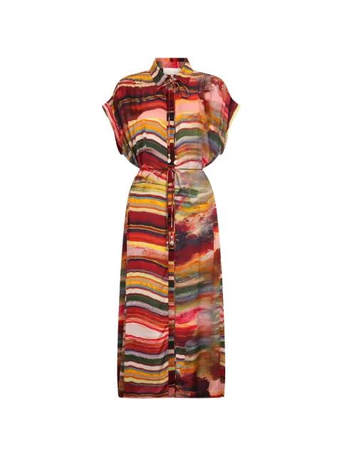 Valerie marble-print belted dress by CAROLINA K