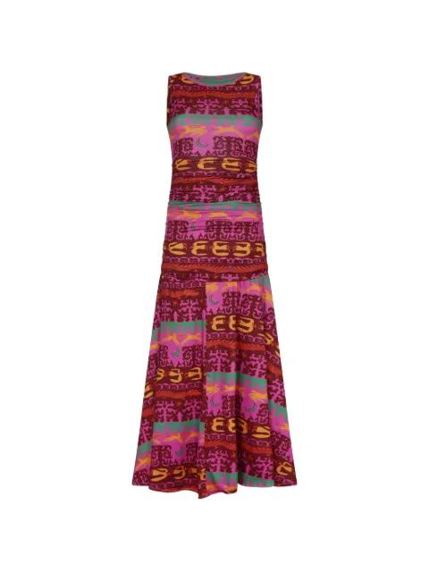 graphic-print ruched dress by CAROLINA K