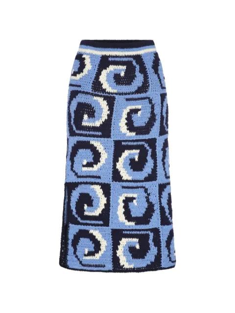 spiral-pattern crochet-knit skirt by CAROLINA K