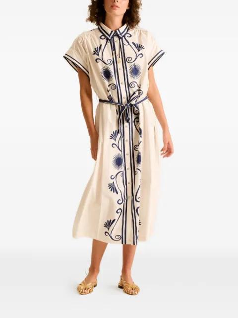 x Valerie Kaftan embroidered belted dress by CAROLINA K