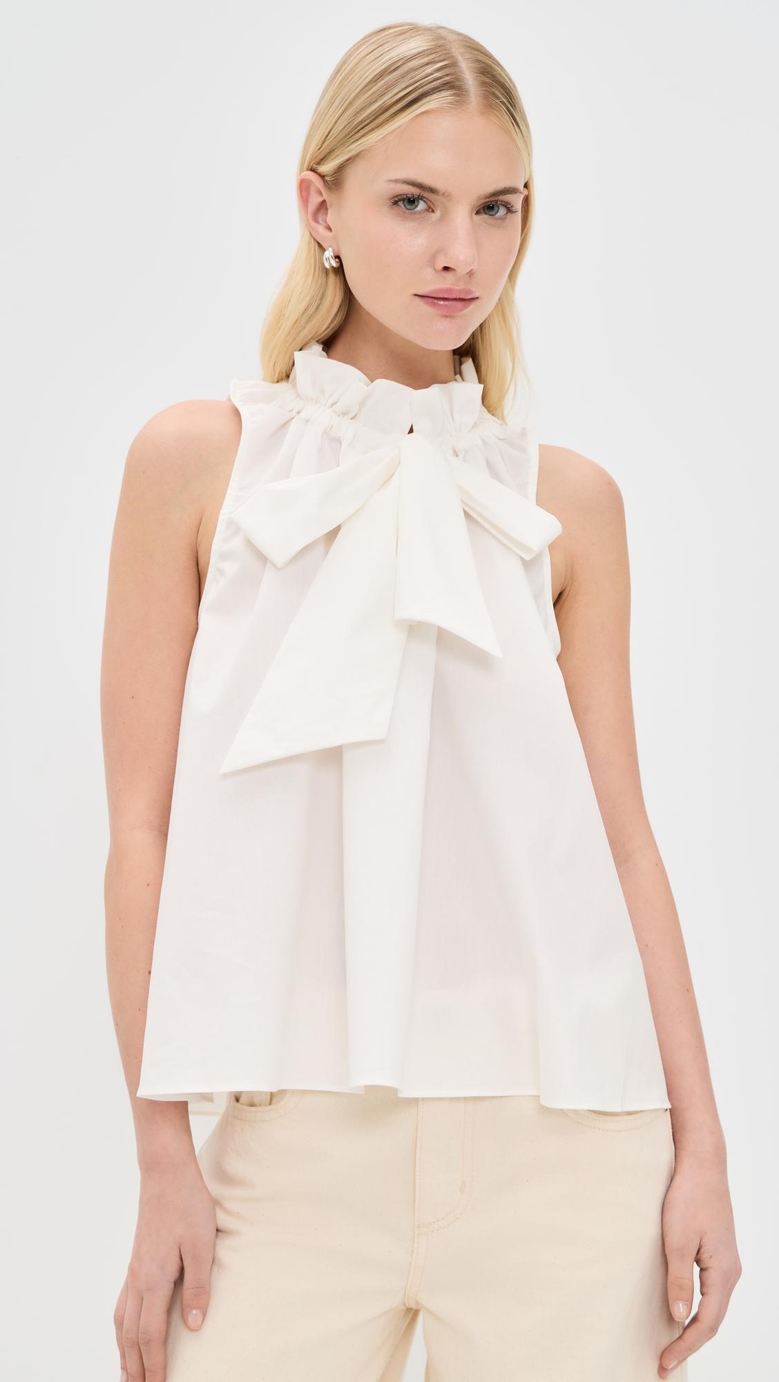 Addy Sleeveless Tie Blouse by CAROLINE CONSTAS
