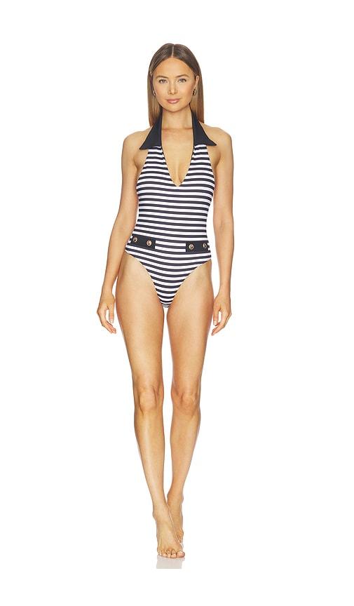 CAROLINE CONSTAS Alva One Piece in Black,White by CAROLINE CONSTAS