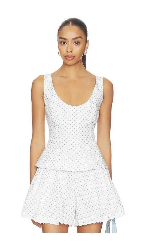 CAROLINE CONSTAS Brielle Sleeveless Top in White by CAROLINE CONSTAS