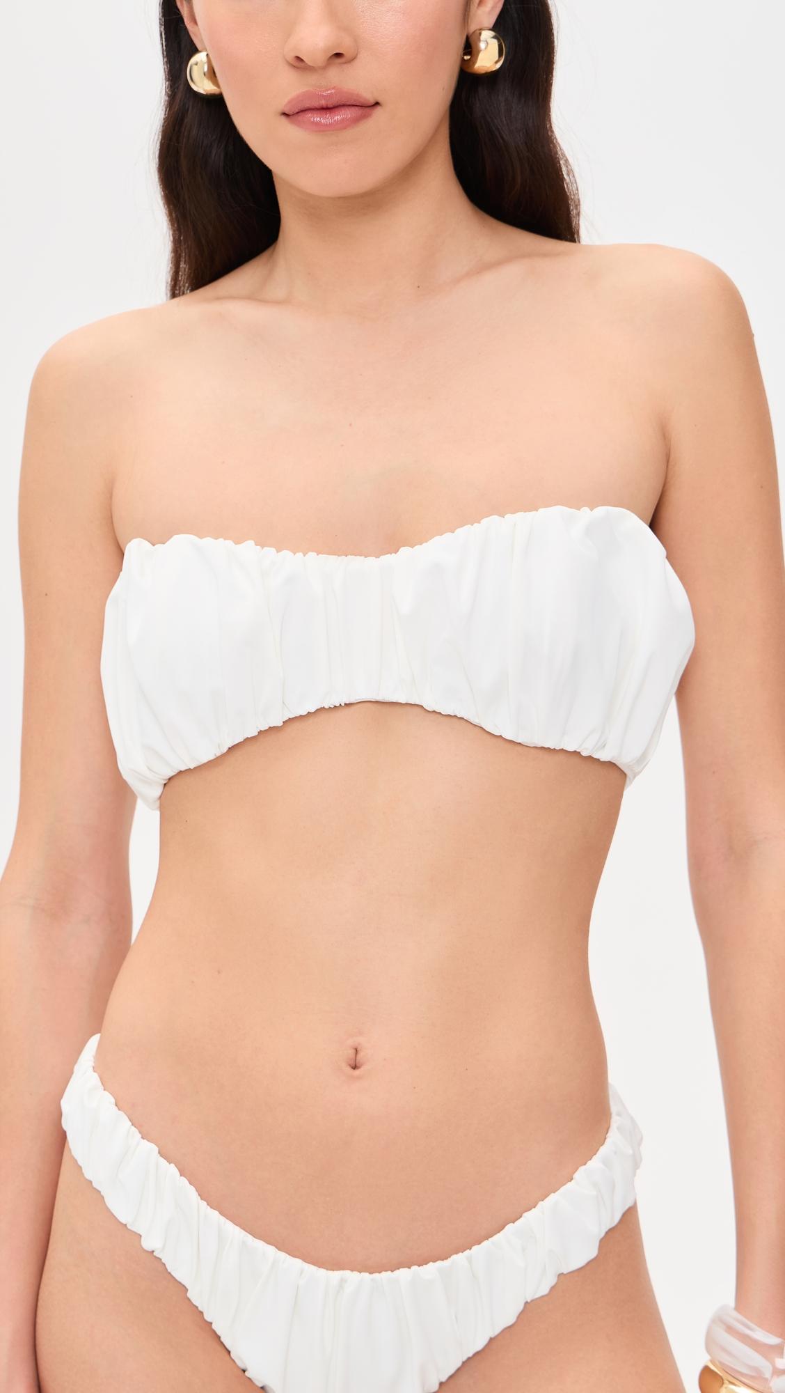 Leila Ruched Bikini Top by CAROLINE CONSTAS