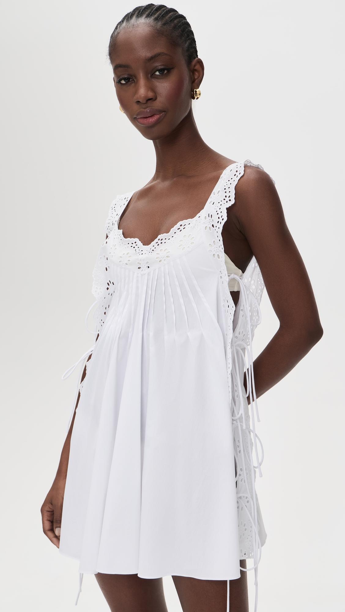 Lucilla Eyelet Mini Dress by CAROLINE CONSTAS