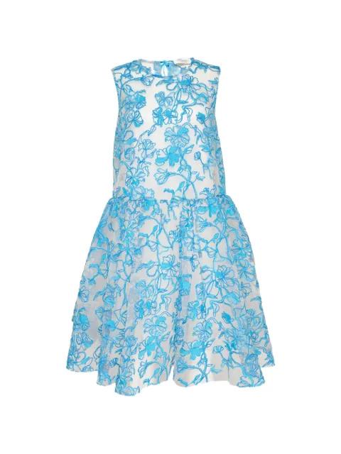 floral-embroidered mesh mini dress by CAROLINE HU