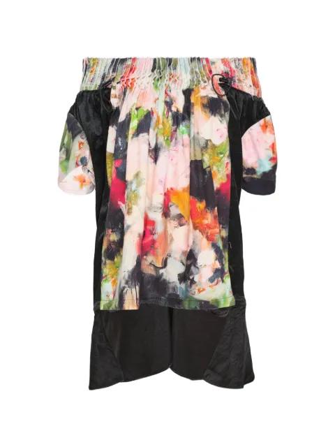 ruched printed top by CAROLINE HU