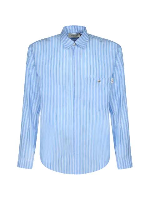 vertical-stripe chest-pocket shirt by CARRER